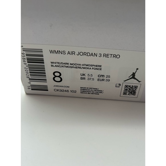 Nike Air Jordan 3 Retro Neapolitan Dark Mocha Size 8 CK9246-102 Pink with box - Picture 13 of 15